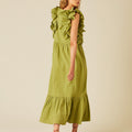 GREEN RUFFLED DRESS