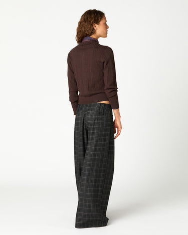 PANTALON PLIEGUE CUADRO ANTRACITA