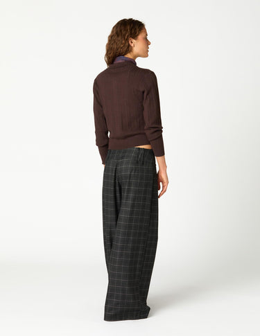 PANTALON PLIEGUE CUADRO ANTRACITA