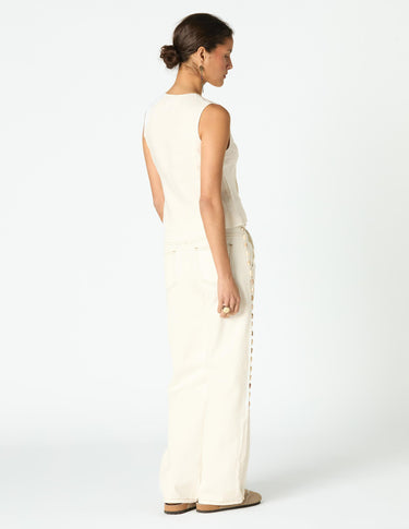 EMBROIDERED LINEN SHIRT ECRU