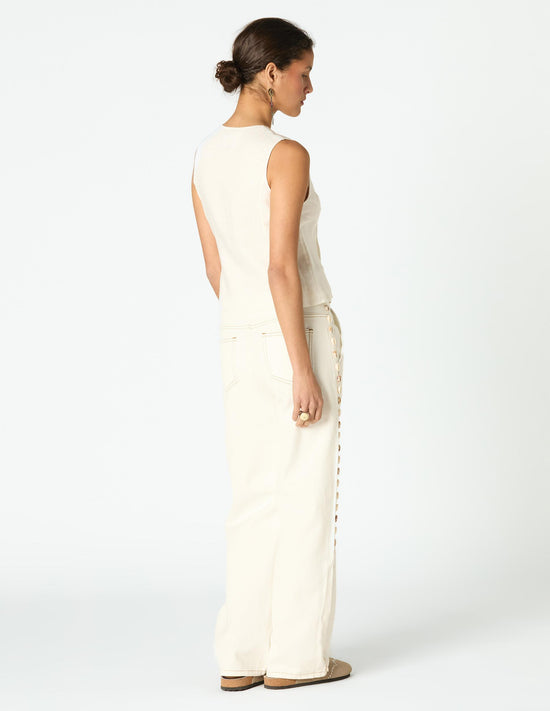 EMBROIDERED LINEN SHIRT ECRU