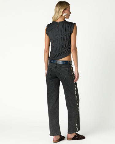 TOP ANTHRACITE RUFFLE