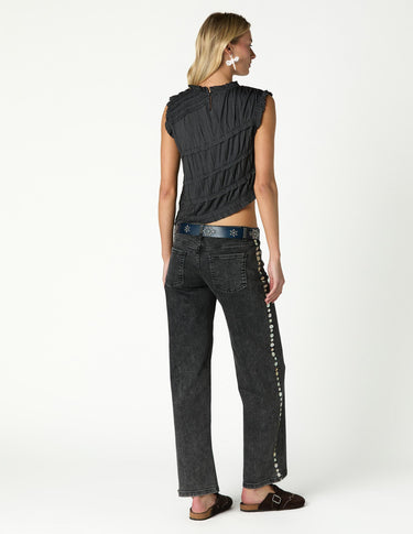 TOP ANTHRACITE RUFFLE