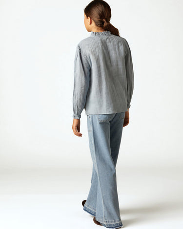 BLUE DENIM WIDE LEG JEANS