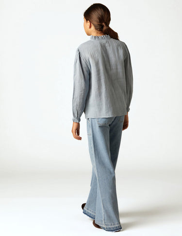BLUE DENIM WIDE LEG JEANS