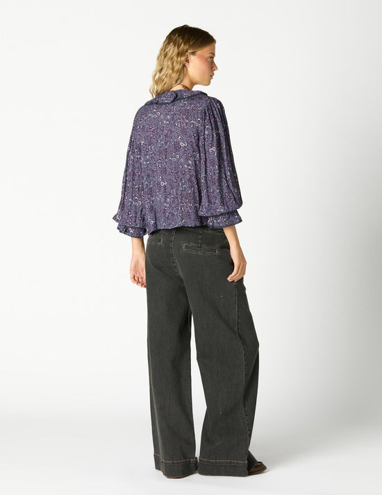CAMISA VOLANTE JARETAS NIGHT GARDEN PLUM