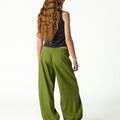 GREEN TIED BAGGY TROUSERS