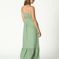GATHERED STRAPPY DRESS GREEN