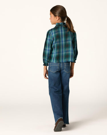 BLUE CHECK EMBROIDERED SHIRT