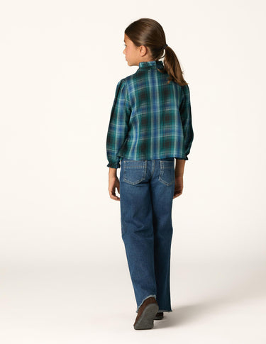 BLUE CHECK EMBROIDERED SHIRT