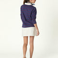 BLUE STRIPED POLO SWEATSHIRT