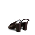 BROWN FLORAL HEEL SANDAL
