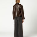 CHAQUETA PIPING MARRON