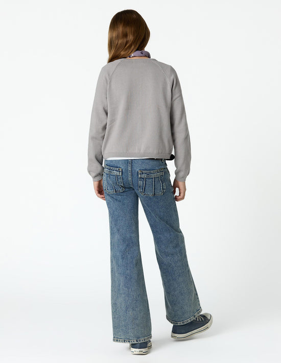KNIT CARDIGAN WITH BUTTONS IRON GREY