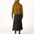 ANTHRACITE FLOWER RUFFLED SKIRT