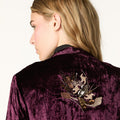 BURGUNDY EMBROIDERED VELVET DJELLABA