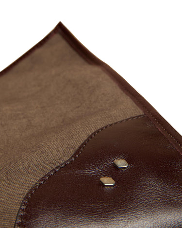 BROWN TWILL STUDENT BAG