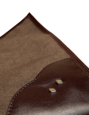 BROWN TWILL STUDENT BAG