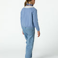 KNITTED JACKET WITH BUTTONS ANILINE BLUE