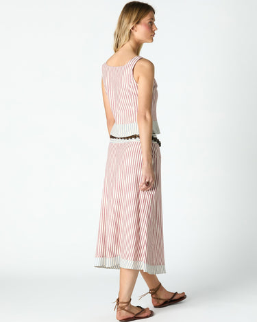 CONTRAST STRIPED SKIRT