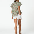 WHITE BUTTON SHORTS