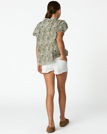 WHITE BUTTON SHORTS