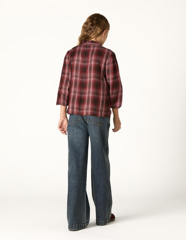 CAMISA BORDADO CUADRO MORA