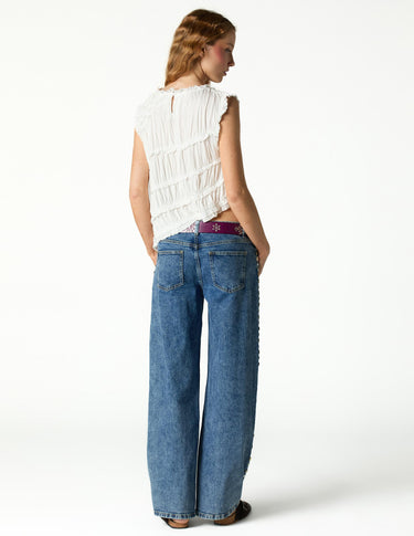 DENIM BLUE MOTHER-OF-PEARL BUTTONS