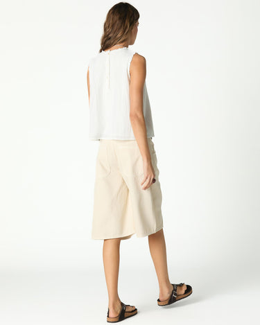 WHITE DRAWSTRING TOP