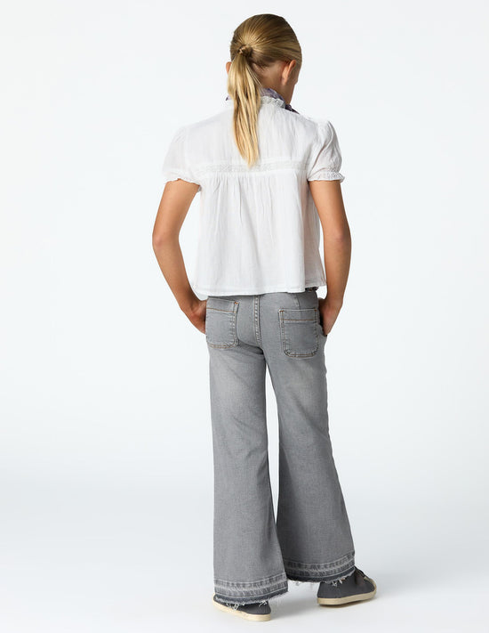 Pantalón wide leg vaquero gris claro