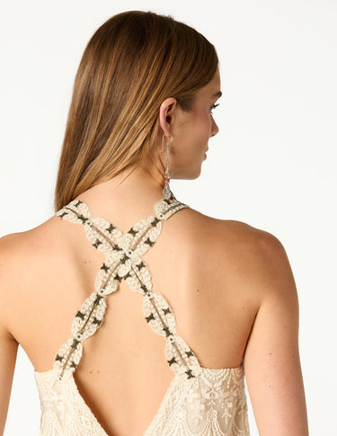 VINTAGE EMBROIDERED ECRU TOP