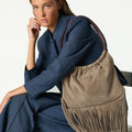 SUEDE FRINGED MOLE BAG