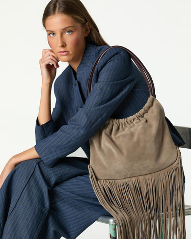SUEDE FRINGED MOLE BAG