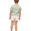 Short-sleeve green striped t-shirt