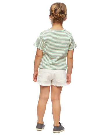 Short-sleeve green striped t-shirt