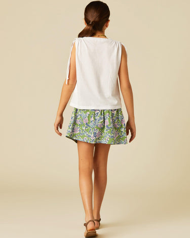 JAPANESE FLOWER GREEN SKIRT