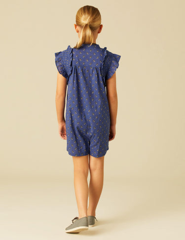 BLUE LEAF PRINT PLAYSUIT