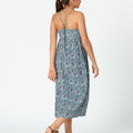 GARDEN POND PRINT STRAPPY DRESS