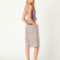 LIGHT GREY DENIM SHORTS