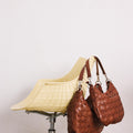 LARGE BRAIDED BROWN BAG