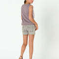 OVERCAST RUFFLED SHOULDER T-SHIRT