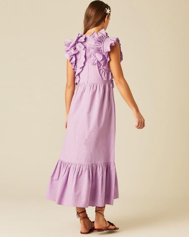 VESTIDO VOLANTES LILA