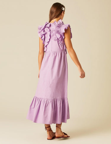 LILAC RUFFLE DRESS