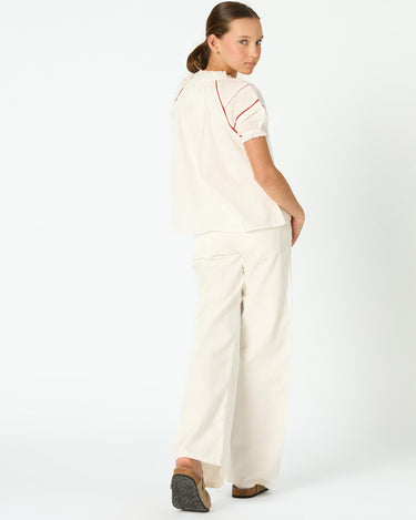 WHITE DENIM SIDE STARS JEANS