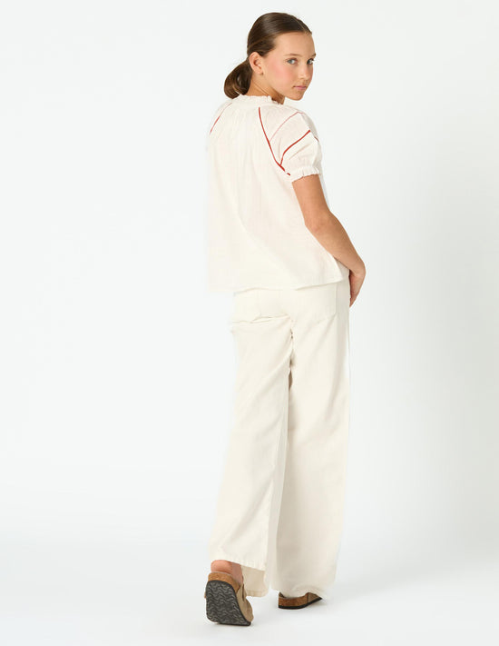 WHITE DENIM SIDE STARS JEANS