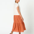 LONG SKIRT BUTI PRINT ORANGE