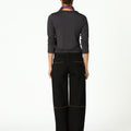 Anthracite Floral Button Studded Trousers
