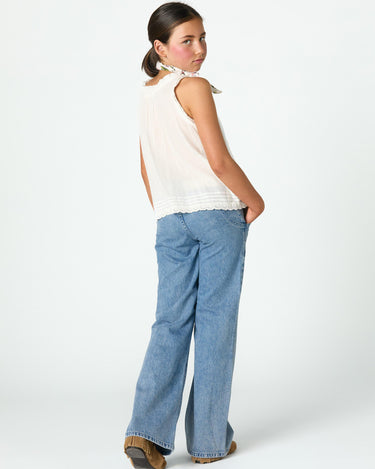 TOP BUTTONS LACES ECRU
