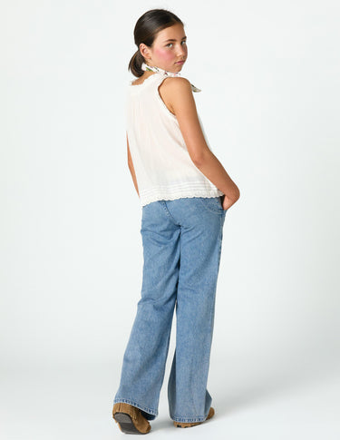 TOP BUTTONS LACES ECRU