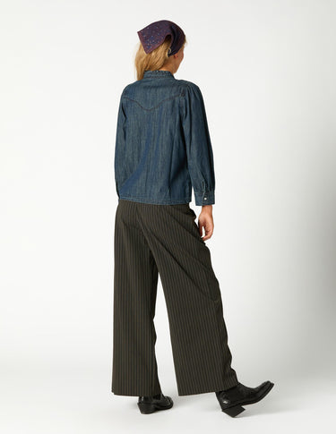 PANTALON PLIEGUE RAYA ANTRACITA